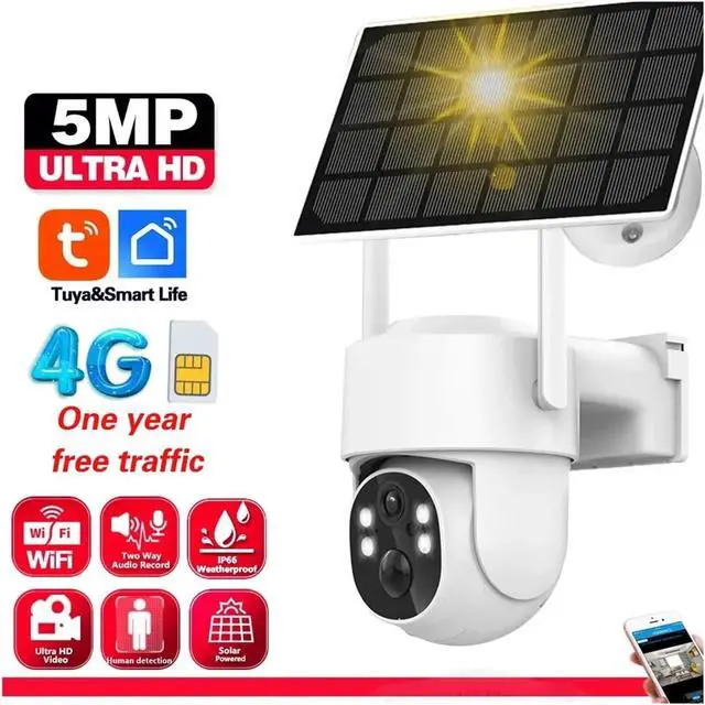 Alt view image 3 of 7 - 5MP 4G Solar Security Camera Outdoor, Waterproof Smart Surveillance Cam with Human Tracking & Full Color Night Vision(Camera no sd Card)