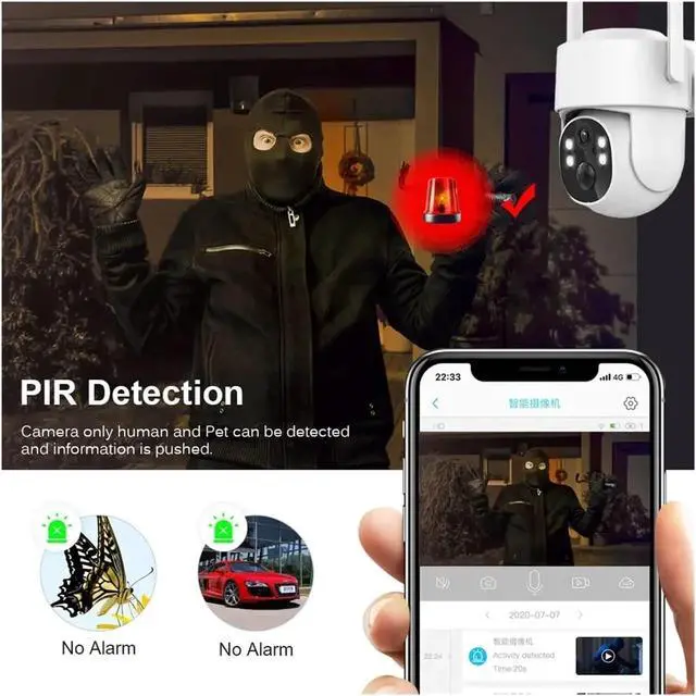 Alt view image 5 of 7 - 5MP 4G Solar Security Camera Outdoor, Waterproof Smart Surveillance Cam with Human Tracking & Full Color Night Vision(Camera no sd Card)
