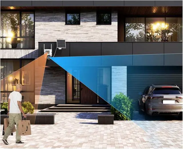 Alt view image 4 of 7 - 4K 8MP 4G Solar Security Camera Dual Lens Dual View PTZ Night Vision Human Detection Outdoor Surveillance Cam