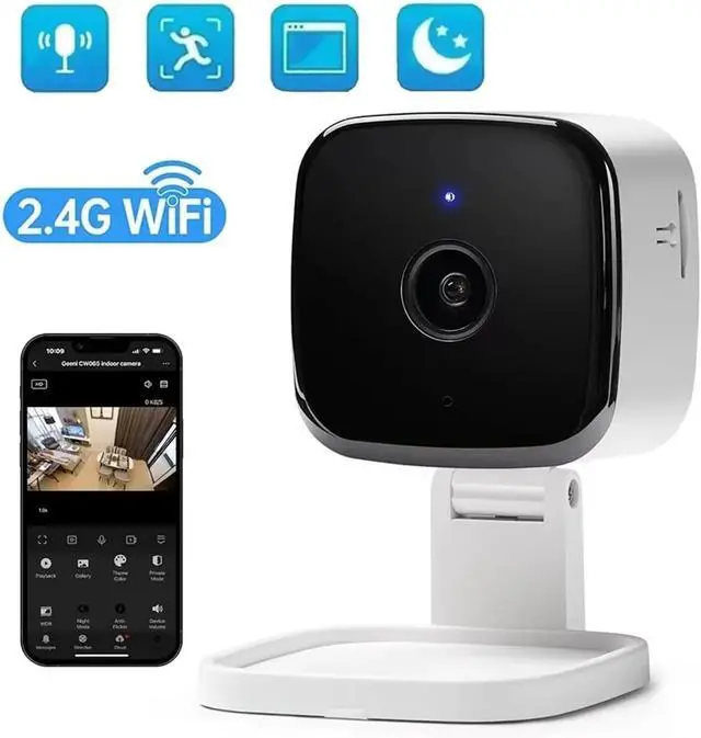 Alt view image 2 of 7 - 2K Security Camera with Color Night Vision, Motion Detection