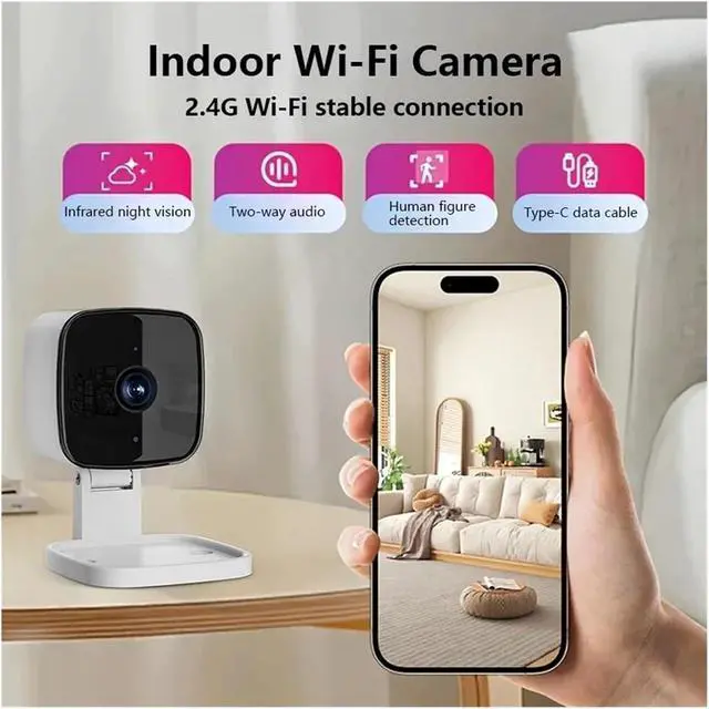 Alt view image 3 of 7 - 2K Security Camera with Color Night Vision, Motion Detection