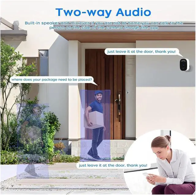 Alt view image 4 of 6 - Solar Outdoor Security Camera, 2K 2.4G WiFi IP Surveillance Cam with PIR Human Detection, Color Night Vision for Home Protectio