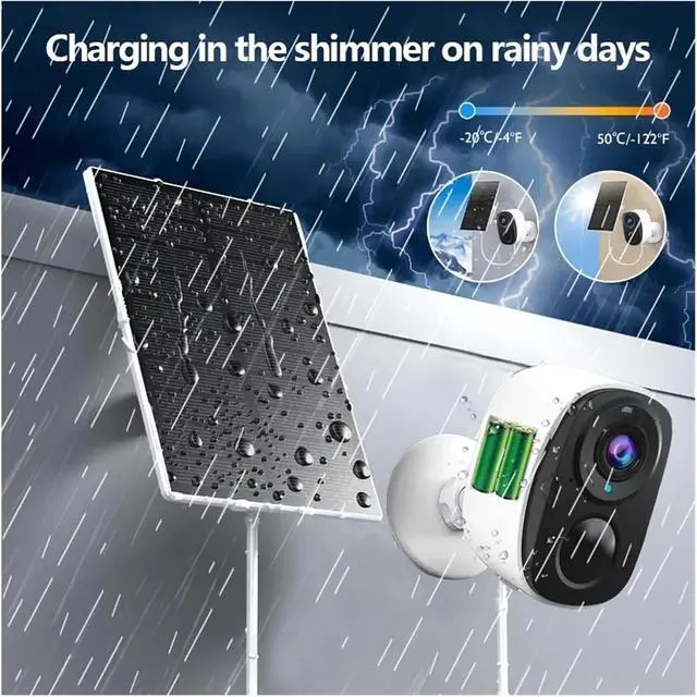 Alt view image 3 of 4 - 3MP 1296P Solar WiFi Security Camera, Low Power Wire-Free Surveillance Cam with AI Humanoid Detection(1/3")