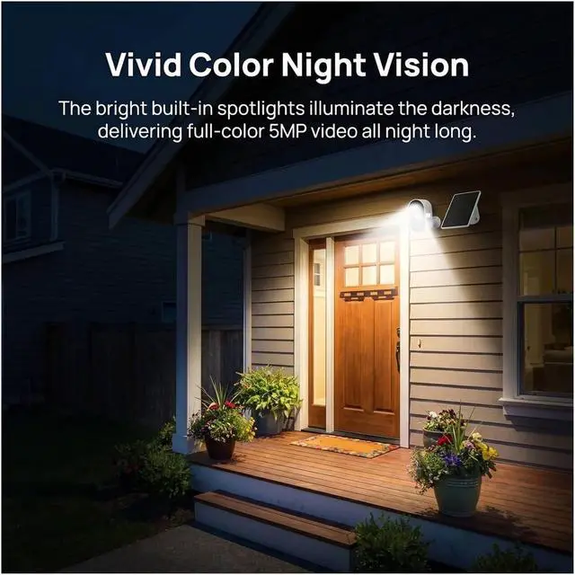Alt view image 4 of 6 - 5MP WiFi Solar Outdoor Security Camera IP66 Waterproof Motion Detection Two Way Audio Surveillance Cam