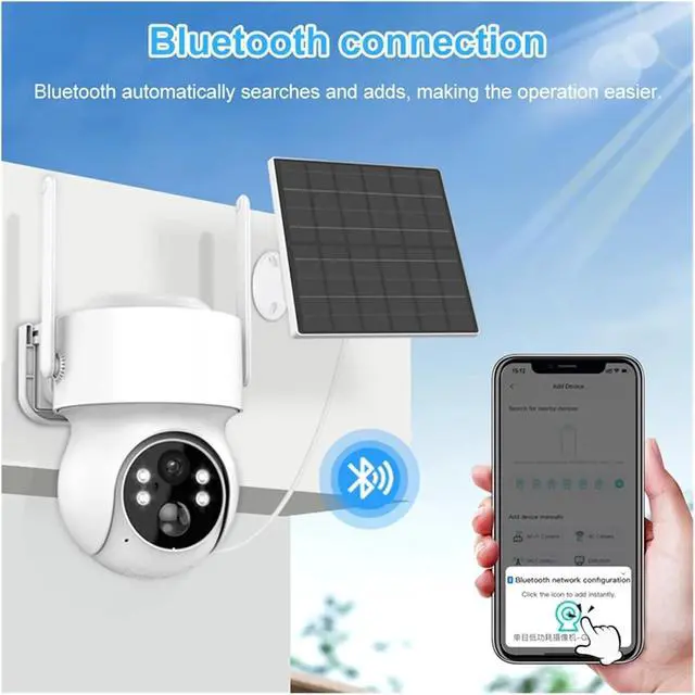 Alt view image 5 of 7 - 2MP 3MP Solar WiFi PTZ Security Camera Outdoor, Built-in Battery Long Standby Wireless Surveillance Cam Support iCSEE App(3MP WiFi and 32G SD)