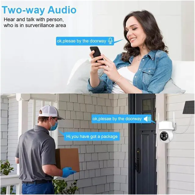 Alt view image 6 of 7 - 2MP 3MP Solar WiFi PTZ Security Camera Outdoor, Built-in Battery Long Standby Wireless Surveillance Cam Support iCSEE App(3MP WiFi and 32G SD)