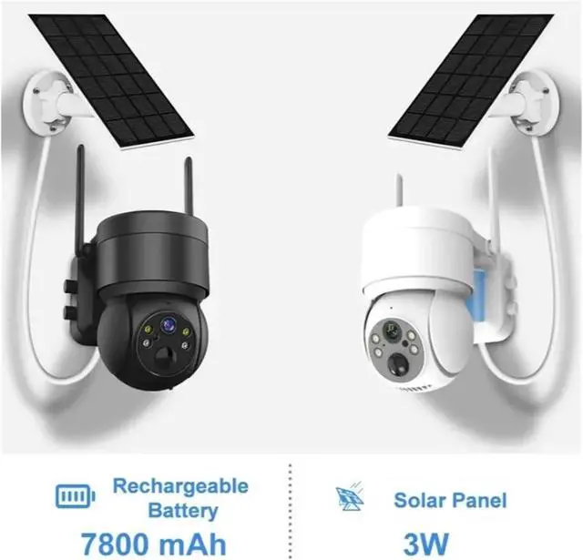 Alt view image 6 of 6 - 4MP Solar WiFi Security Camera Outdoor, 7800mAh Large Battery PIR Human Detection Night Vision Wireless Surveillance Cam
