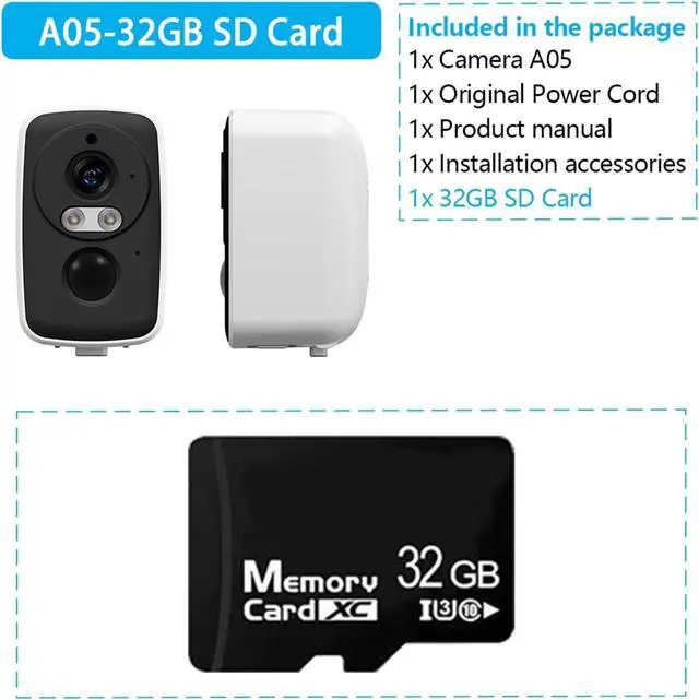 Alt view image 2 of 7 - 4MP Battery Powered 2.4G WiFi Outdoor Security Camera with Night Vision & Two-Way Audio(AU,A05-32GB SD Card)
