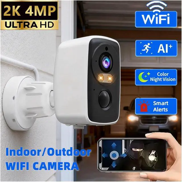 Alt view image 3 of 7 - 4MP Battery Powered 2.4G WiFi Outdoor Security Camera with Night Vision & Two-Way Audio(AU,A05-32GB SD Card)