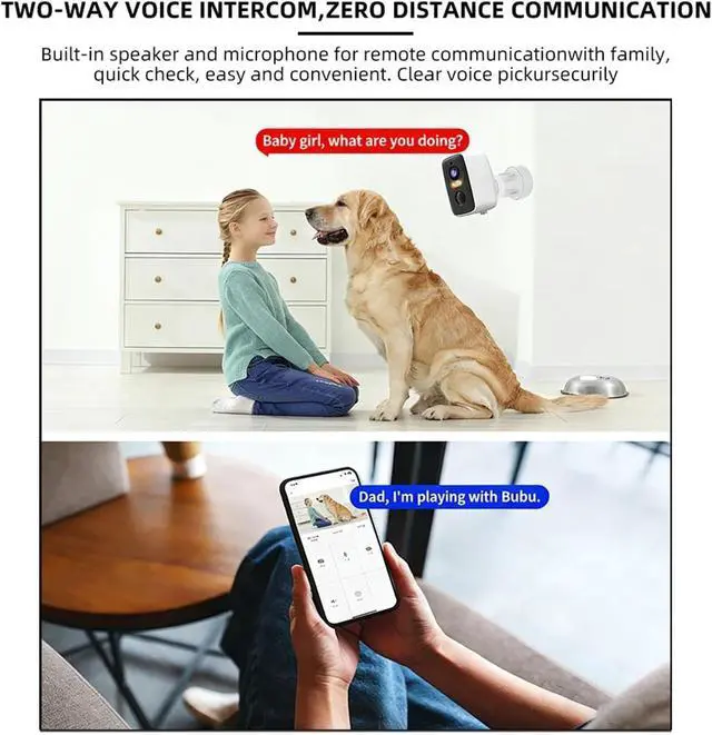 Alt view image 6 of 7 - 4MP Battery Powered 2.4G WiFi Outdoor Security Camera with Night Vision & Two-Way Audio(AU,A05-32GB SD Card)