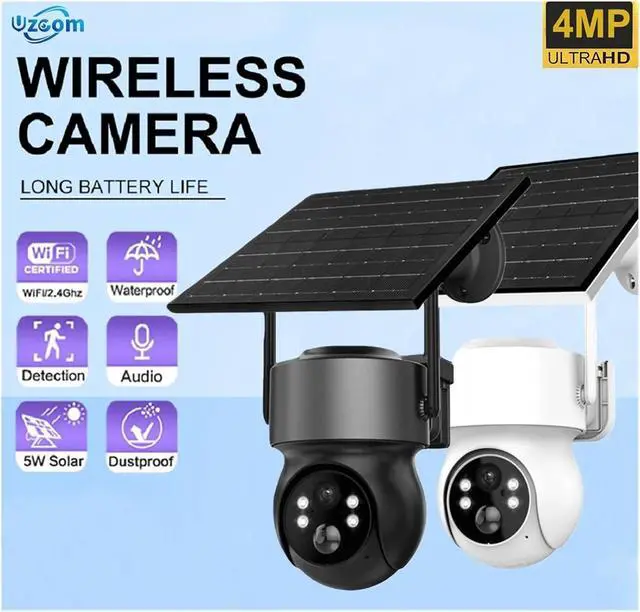 Alt view image 2 of 7 - 4MP Solar Powered Outdoor WiFi PTZ Security Camera