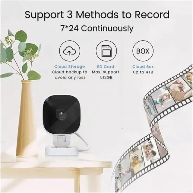 Alt view image 3 of 6 - 1080P WiFi Indoor Security Camera with Motion Detection, APP Remote Control Surveillance Camera
