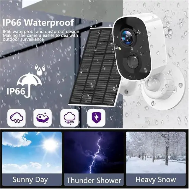 Alt view image 5 of 7 - 5MP Solar WiFi Security Camera, Waterproof Outdoor Surveillance Cam with Spotlight Siren & Motion Detection(WiFi Solar 32G Card)