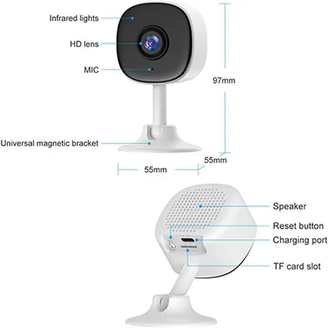 Alt view image 4 of 7 - 3MP Magnetic Wireless Mini WiFi Security Camera with Color Night Vision & Smart Motion Tracking for Indoor Monitoring(3PC)