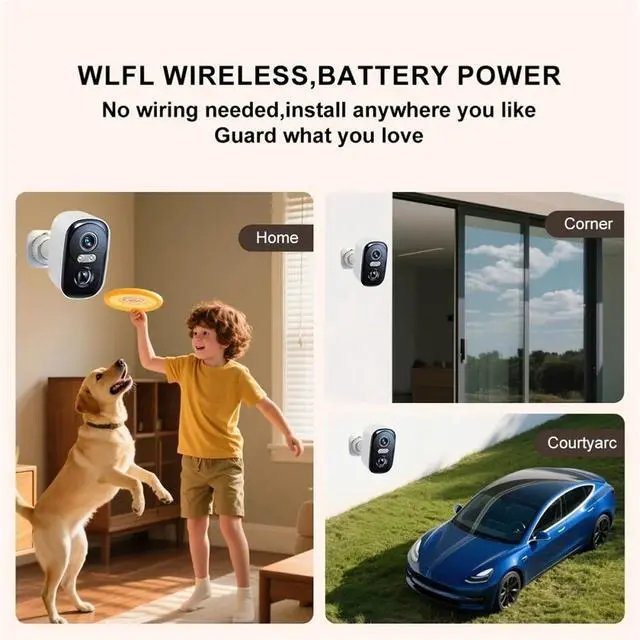 Alt view image 5 of 7 - 3MP Wire-Free Battery Security Camera, Long Standby Surveillance Cam with Humanoid Motion Detection