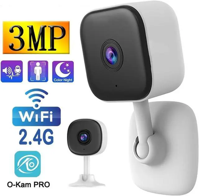 Alt view image 3 of 7 - 3MP Magnetic Wireless Mini WiFi Security Camera with Color Night Vision & Smart Motion Tracking for Indoor Monitoring(3PC)