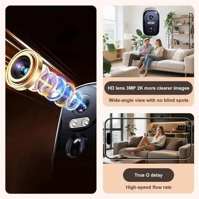 Alt view image 6 of 7 - 3MP Wire-Free Battery Security Camera, Long Standby Surveillance Cam with Humanoid Motion Detection