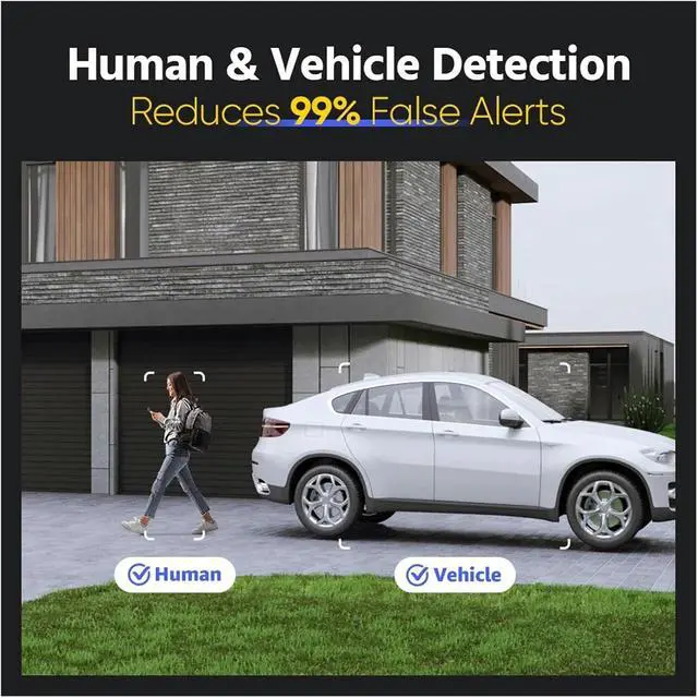 Alt view image 3 of 7 - 12MP Outdoor Smart Dual Light PoE Security Camera Color Night Vision Built-in Microphone IP67 Smart Home H.265+