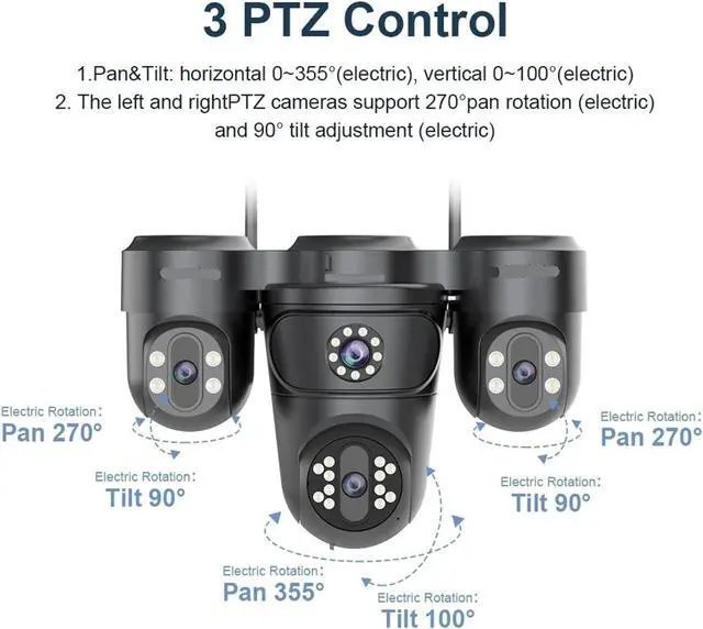 Alt view image 7 of 7 - Solar Powered 4G Outdoor Security Camera 20MP 2X Optical Zoom 3-Axis PTZ Auto Tracking 24H Recording AOV(4G Cam Add 32G)