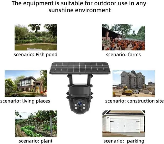 Alt view image 5 of 6 - 3MP 4G WiFi Solar Security Camera Outdoor, 4X Zoom Two-Way Audio Motion Detection IP65 Waterproof Surveillance Cam
