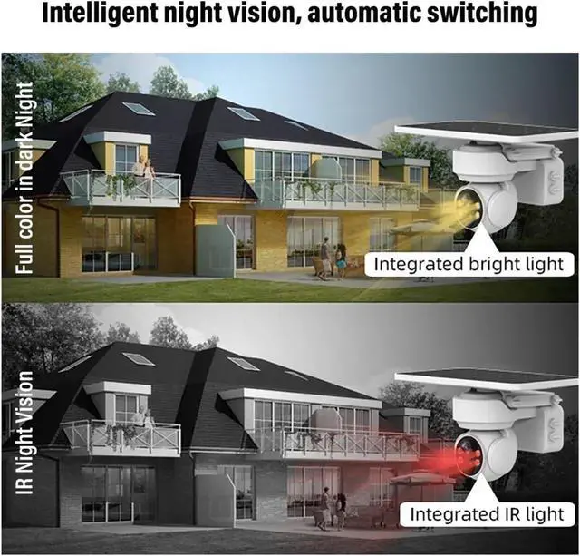 Alt view image 3 of 6 - 3MP 4G WiFi Solar Security Camera Outdoor, 4X Zoom Two-Way Audio Motion Detection IP65 Waterproof Surveillance Cam