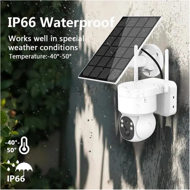Alt view image 4 of 6 - 4MP Solar Powered Outdoor PTZ WiFi Security Camera with 360° View & Alarm