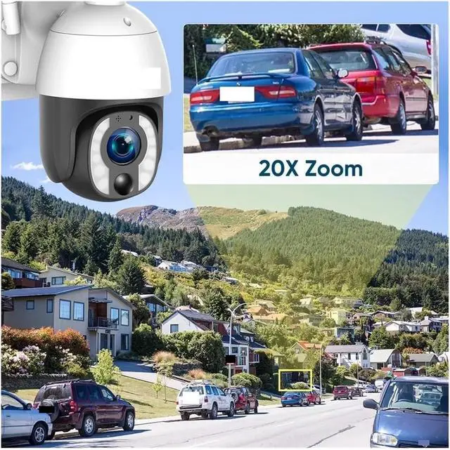 Alt view image 6 of 7 - 4K 8MP Solar Security Camera 4G WiFi PTZ 20X Optical Zoom 24/7 Recording AI Auto Tracking Outdoor Surveillance Cam(4G 20XZoom 64G)