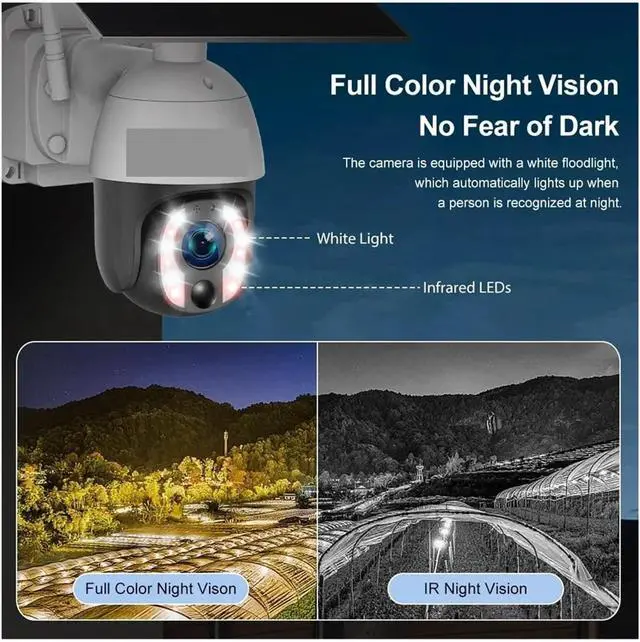 Alt view image 7 of 7 - 4K 8MP Solar Security Camera 4G WiFi PTZ 20X Optical Zoom 24/7 Recording AI Auto Tracking Outdoor Surveillance Cam(4G 20XZoom 64G)