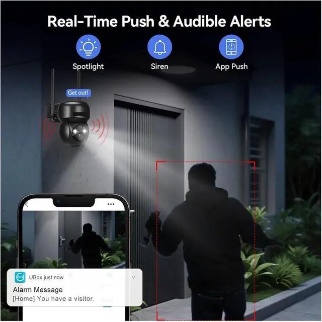 Alt view image 4 of 5 - 4G Solar Camera 8MP 4K Outdoor PTZ Wireless PIR Human Detection Built-in 15000Mah Battery CCTV Security Surveillance