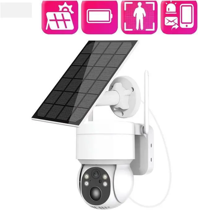 Alt view image 2 of 6 - 4MP Solar WiFi PTZ Security Camera with Two-Way Audio, 4X Digital Zoom, PIR Detection & Color Night Vision