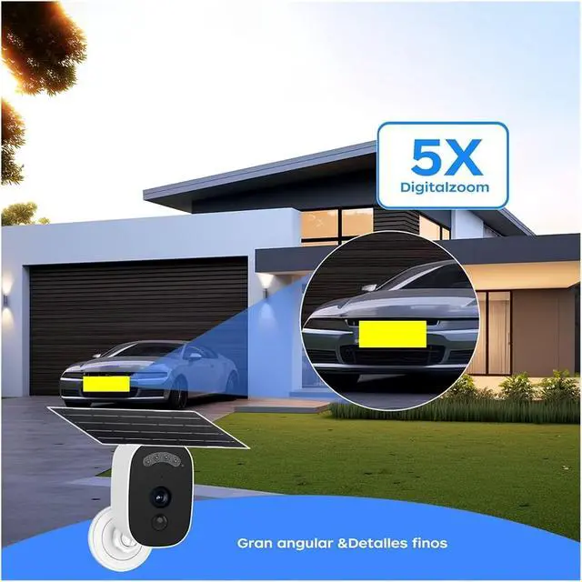 Alt view image 3 of 6 - Solar Outdoor Security Camera, 2K 2.4G WiFi IP Surveillance Cam with PIR Human Detection, Color Night Vision for Home Protectio