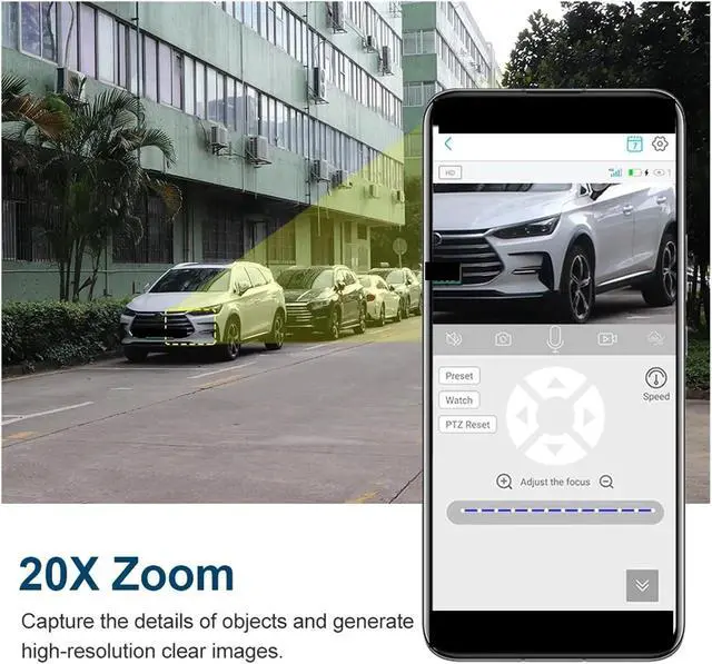 Alt view image 7 of 7 - Dual Screen 8MP Solar PTZ Security Camera 4K 20X Optical Zoom 4G LTE 2.4G WiFi Dual PIR Human Detection Auto Tracking Outdoor IP66(4K 4G 20X Zoom)