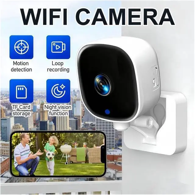 Alt view image 2 of 7 - 5MP Mini WiFi Security Camera with IP/AP Remote Monitoring, Two-Way Audio, Motion Detection & Cloud Storage(EU)