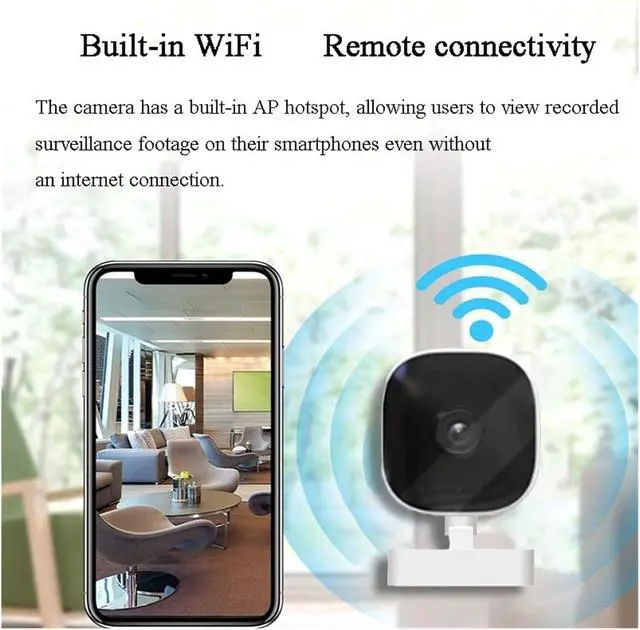 Alt view image 3 of 7 - 5MP Mini WiFi Security Camera with IP/AP Remote Monitoring, Two-Way Audio, Motion Detection & Cloud Storage(EU)