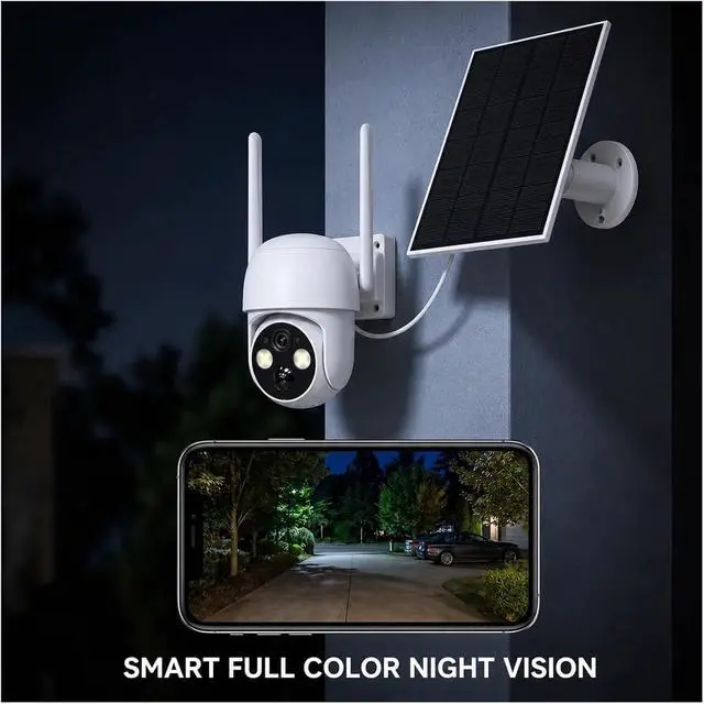 Alt view image 3 of 6 - Wireless WiFi Solar Security Camera, IP65 Weatherproof, Two-Way Talk, 128G TF Card Support, Wide Temperature Range