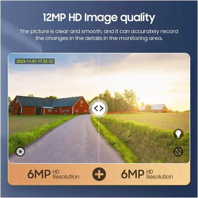 Alt view image 3 of 6 - 50X Zoom 12MP 4G Sim Solar Camera Outdoor 360° WiFi Battery Security Cameras Solar Panel PIR Night Vision(WiFi add 64GB)