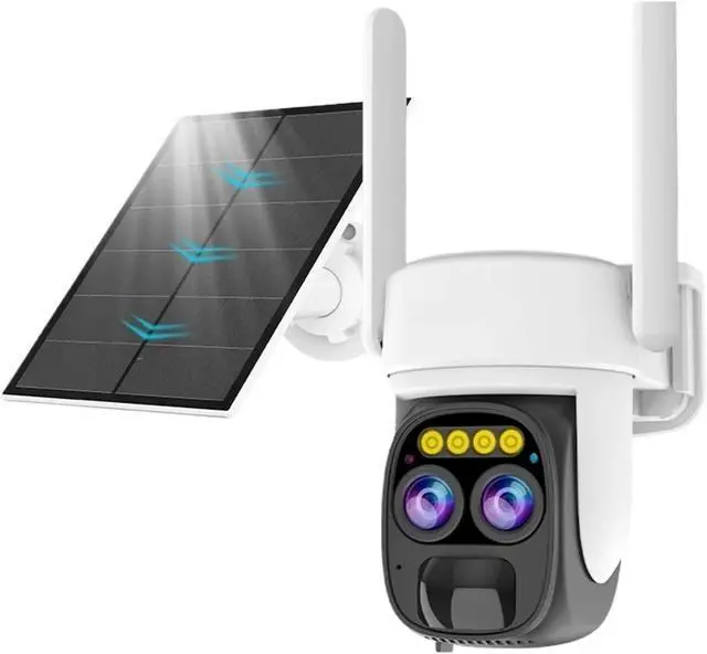 Main image of 3MP 2K Outdoor WiFi Dual Lens Camera 5X Zoom PTZ Solar Camera AI Auto Tracking CCTV Surveillance IP Camera(Solar Camera Add 64G)