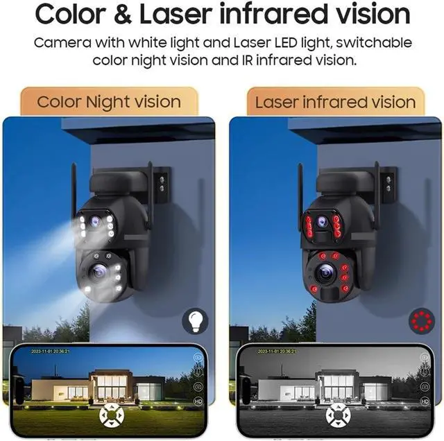 Alt view image 5 of 6 - 50X Zoom 12MP 4G Sim Solar Camera Outdoor 360° WiFi Battery Security Cameras Solar Panel PIR Night Vision(WiFi add 64GB)