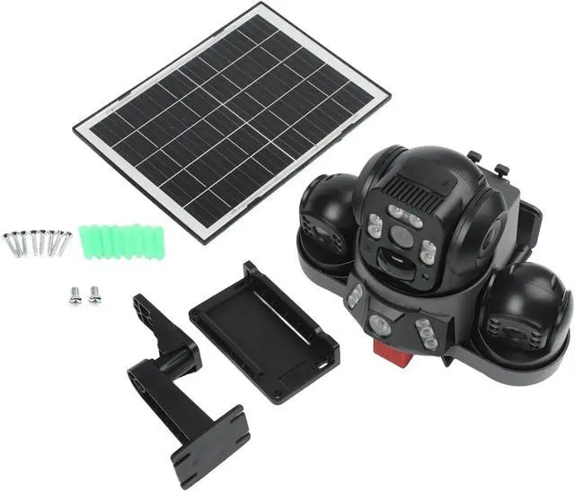 Alt view image 3 of 6 - 360° 4K Solar Security Camera, 3-Lens 3-Screen Wireless WiFi Cam with Smart Dual Detection for Outdoor Monitoring