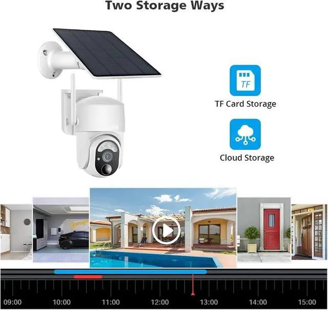 Alt view image 3 of 5 - 5MP WIFI/4G SIM Card Solar Panel Camera Rechargeable Battery PTZ Outdoor PIR Motion Detection 2-Way Audio Surveillance Camera(5MP 4G NO TF Card)