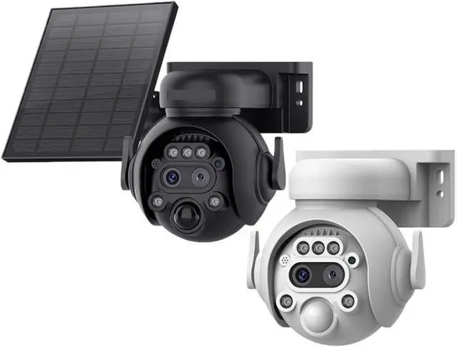 Alt view image 3 of 7 - 4K 8MP Solar Camera 4G SIM/WiFi Solar Security Camera 12X Zoom Color Night Vision Surveillance PIR Monitor PTZ Camera(White WiFi 128GB)