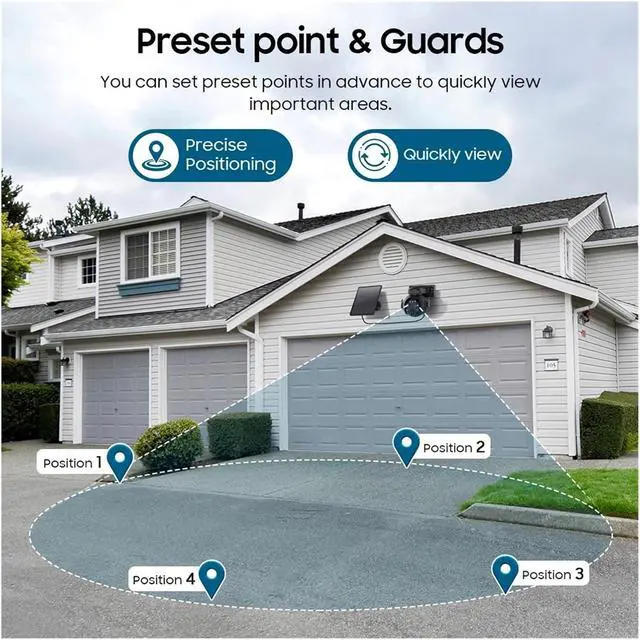 Alt view image 6 of 7 - 4K 8MP Solar Camera 4G SIM/WiFi Solar Security Camera 12X Zoom Color Night Vision Surveillance PIR Monitor PTZ Camera(White WiFi 128GB)