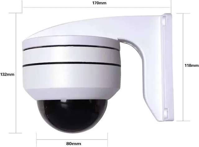 Alt view image 4 of 7 - 5.0MP Mini PTZ IP Camera Super HD 25660x1920 Pan/Tilt 5X Zoom Dome Camera Weatherproof PoE IP Cameras (5MP POE Side)