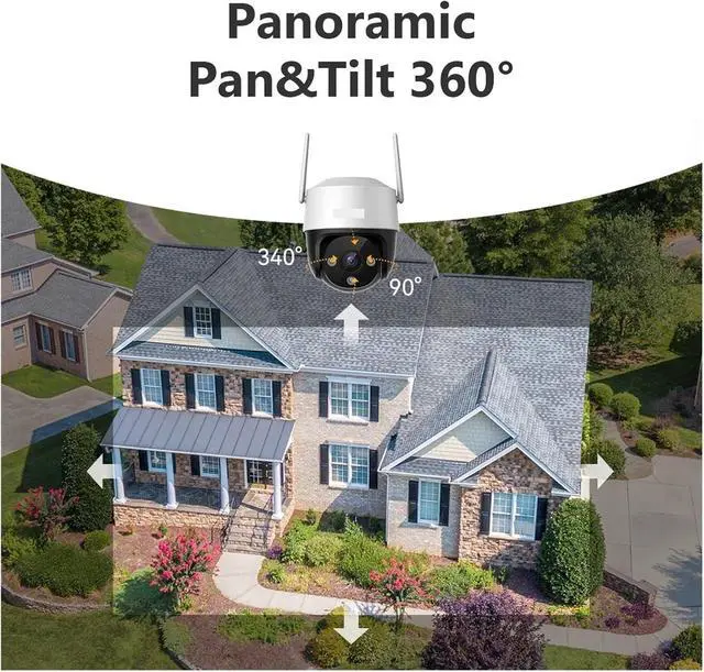 Alt view image 4 of 6 - Superior SE+ 5MP 3K WiFi Camera: Dual Antenna, IP66 Weatherproof, Full Color, AI Human Tracking for Outdoor Security(US Plug_Cruiser SE Plus 5MP)