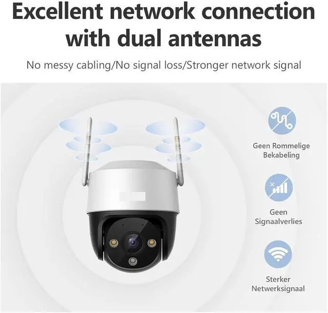 Alt view image 6 of 6 - Superior SE+ 5MP 3K WiFi Camera: Dual Antenna, IP66 Weatherproof, Full Color, AI Human Tracking for Outdoor Security(US Plug_Cruiser SE Plus 5MP)