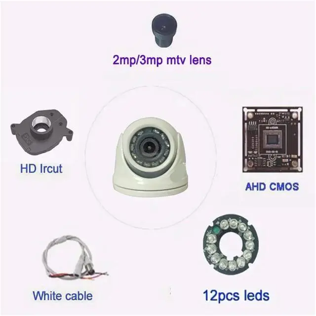 Alt view image 3 of 6 - Camera 2.8mm Wide Angle Metal Housing AHD 5mp 1080p Mini IR Dome Indoor Security Monitor Suitable for CCTV(2.8mm,1200TVL_PAL)