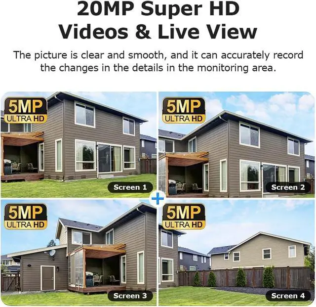 Alt view image 5 of 7 - 20MP 10X Zoom Camara Solar 4G SIM 5 Lens 4 Screens Security Protection 360° Auto Tracking Home Surveillance Systems(5L Camera 10X Zoom)
