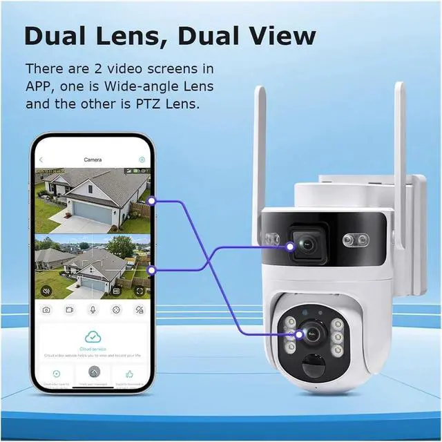 Alt view image 3 of 6 - Continuous Video Surveillance Camera, Solar Power, WiFi, 4G Wireless Outdoor Security Camera(4G Cam 64G TF)