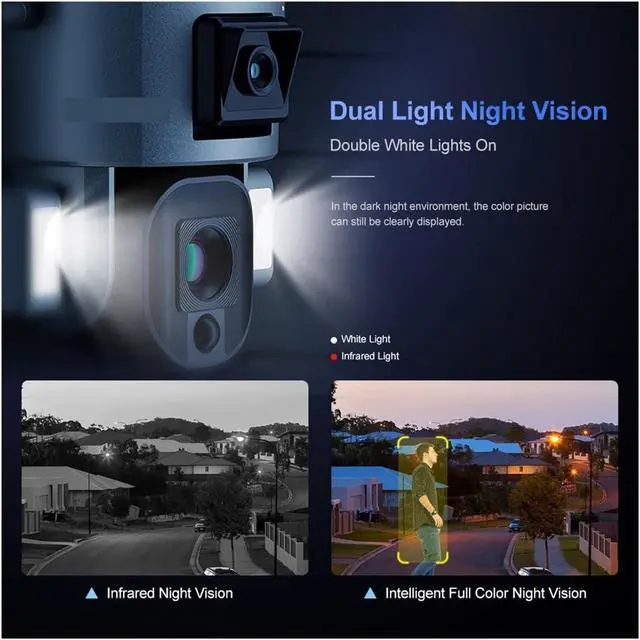 Alt view image 6 of 7 - 4K 20X Zoom 4G Solar Wireless Outdoor Security Camera, Dual-Screen WiFi IP Cam Night Vision Full Color Auto Tracking(WiFi 20X Zoom 128G)