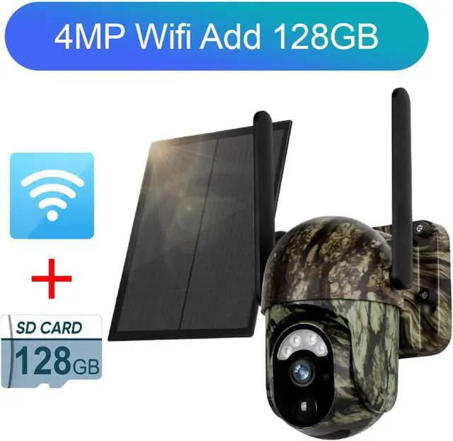 Alt view image 2 of 7 - 4G Solar Powered Outdoor Surveillance Cam, WiFi Cellular Security Device with Color Night Vision & Smart Detection(WiFi Version 128GB)